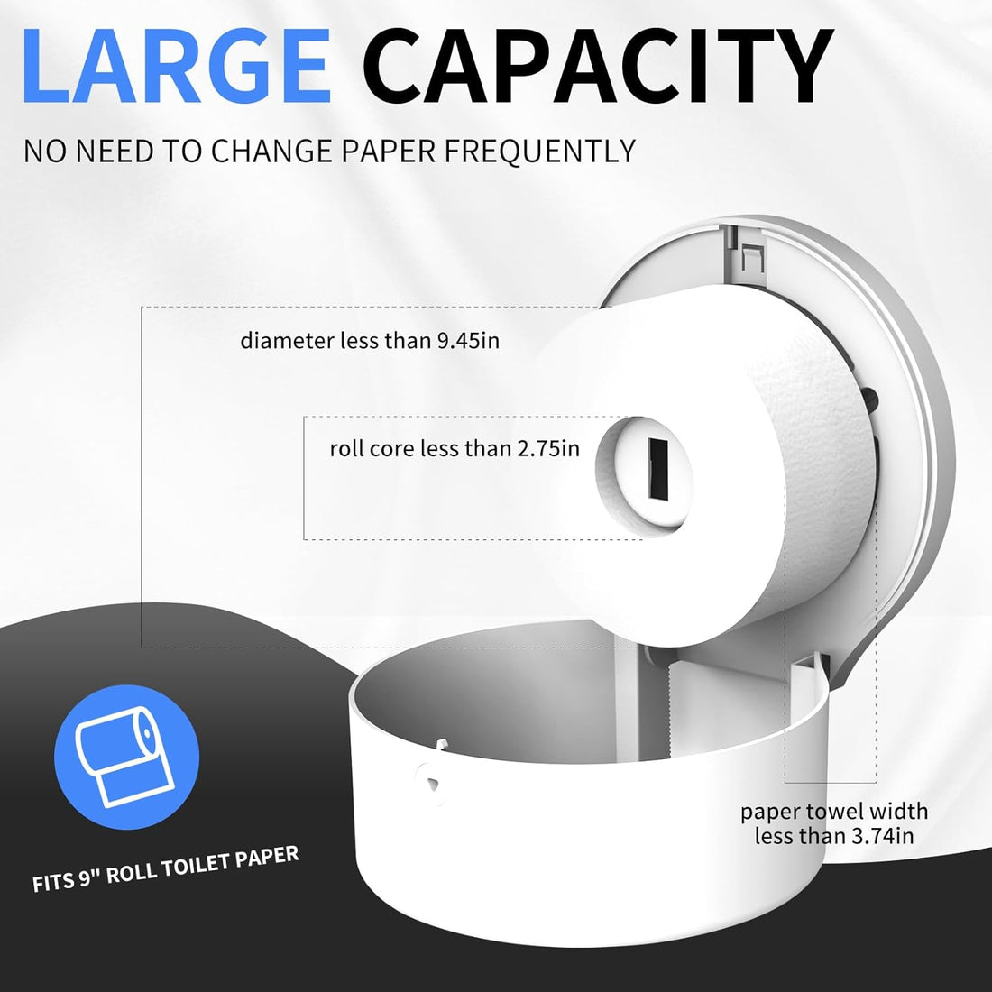 interhasa! Toilet Paper Towel Dispenser Wall Mount Jumbo Roll Paper Dispenser with Key Lock for Commercial & Home Bathroom