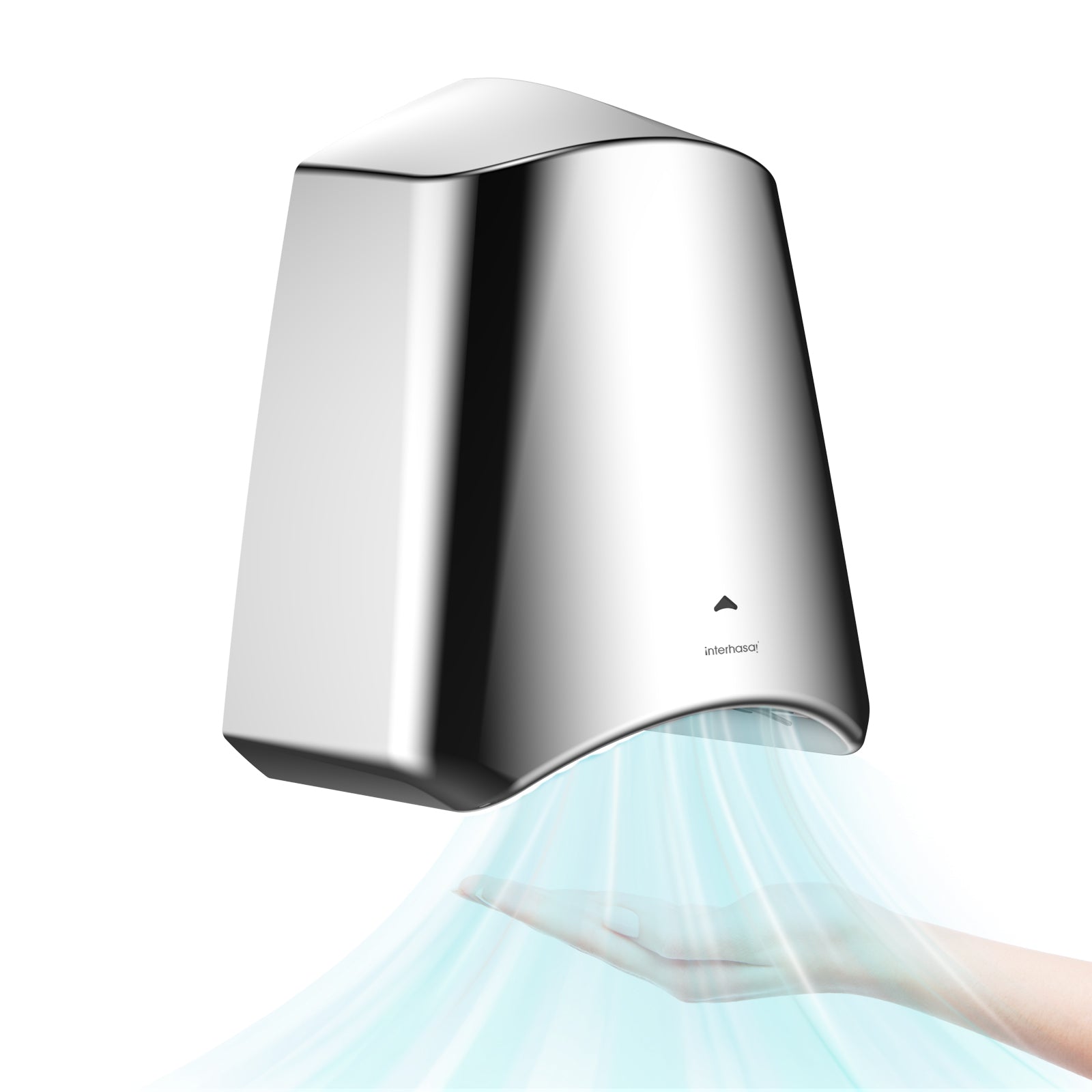 interhasa! Hand Dryer Stainless Steel with HEPA Filter Jet Commercial Hot Cold Hand Dryer for Bathrooms 220-240 V 1800 W, AU Plug, 184 * 186 * 331 mm 4.5 kg Silver Polished