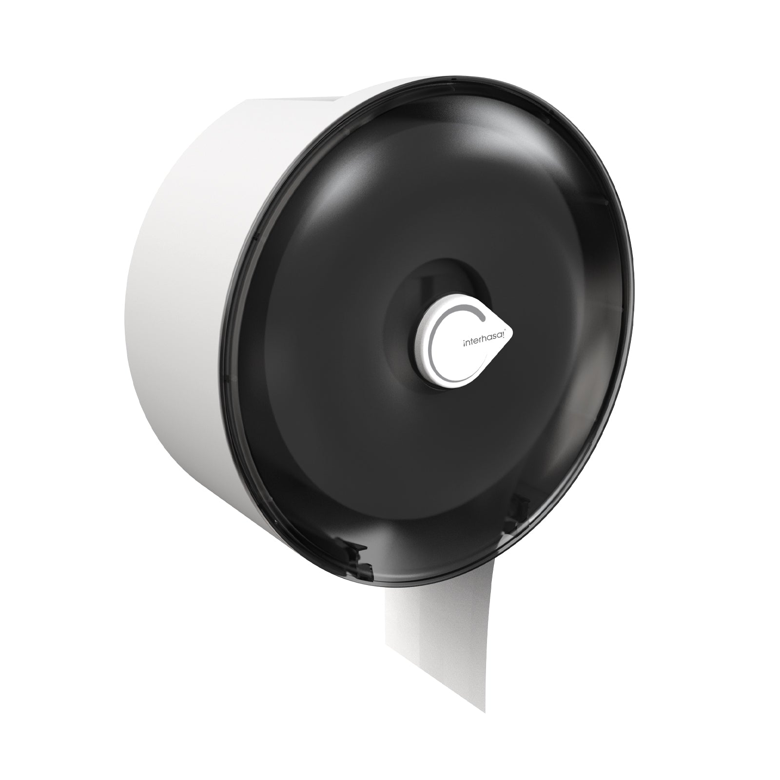 interhasa! Jumbo Roll Toilet Paper Dispenser. Wall-Mounted, Waterproof. for Various Places. Abs Plastic, White. Key Lock, Anti-Dust.