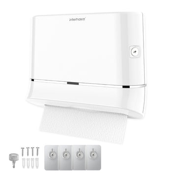 interhasa! Wall Mount Multifold Paper Towel Dispenser for Commercial Bathroom, A Holder for Folded Hand Towels.